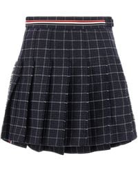 Thom Browne - 'Rwb' Pleated Tweed Skirt - Lyst
