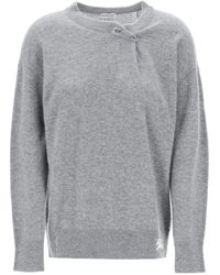 Burberry - Cashmere Sweater With Kilt Pin - Lyst