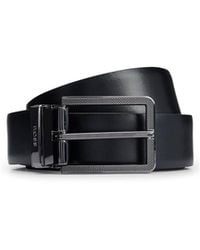 BOSS - Leather Belt With Logo Buckle - Lyst
