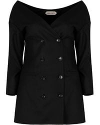 Alberta Ferretti - Double-Breasted Virgin Wool Jacket - Lyst