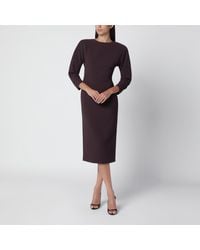 ANDAMANE - Rouge Noir Midi Dress With Rounded Shoulders - Lyst