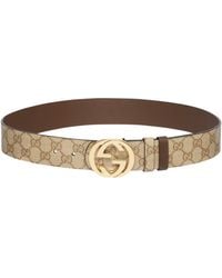 Gucci - Reversible Belt With Interlocking G Buckle - Lyst