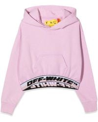 Off-White c/o Virgil Abloh - Logo Band Hoodie Crop - Lyst