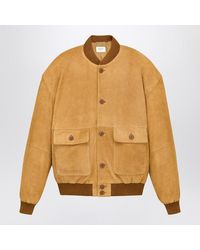 Saint Laurent - Caramel Suede Bomber Jacket - Lyst