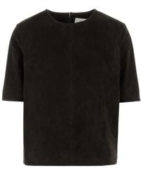 Loulou de Saison - Zaida Suede Boxy T-Shirt - Lyst