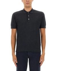 ZEGNA - Cotton Blend Polo Shirt - Lyst