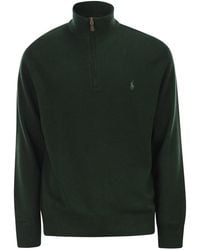 Polo Ralph Lauren - Wool Pullover With Half Zip - Lyst