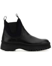 Prada - Leather Ankle Boots - Lyst