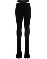 ANDREADAMO - Ribbed Flared Trousers - Lyst