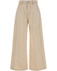 Ami Paris - Sand Denim Wide-leg Jeans - Lyst