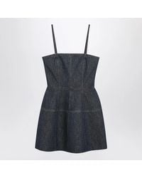 Fendi - Dark Ff Denim Bustier Dress - Lyst