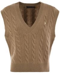 Polo Ralph Lauren - Wool And Cashmere Cable-Knit Vest - Lyst