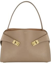 Ferragamo - Medium Hug Soft Gancini-Buckle Handbag - Lyst
