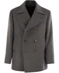 Brunello Cucinelli - One-And-A-Half-Breasted Wool Coat - Lyst