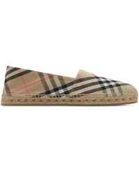 Burberry - Check Print Espadrille Sandals - Lyst