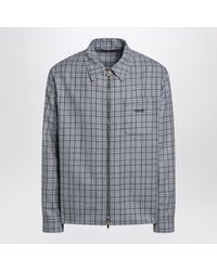 Versace - Light Zipup Checked Shirt - Lyst