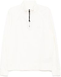 C.P. Company - C.P.Company Light Fleece Half Zip Logo Sweatshirt - Lyst
