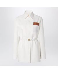 Fendi - Linen And Cotton Belted Jacket - Lyst