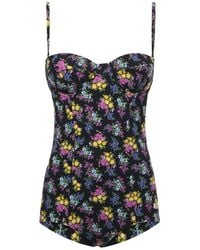 Dolce & Gabbana - Dolce & Gabbana Flower-Print Padded One-Piece Swimsuit - Lyst