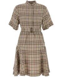 Burberry - Embroidered Viscose-Linen Dress - Lyst