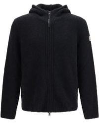 Moncler - Bouclé Wool Blend Zip Hoodie - Lyst