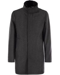 Herno - Wool Coat With Detachable Collar - Lyst