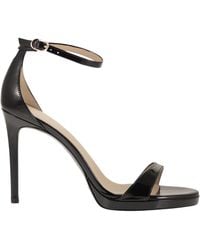 Stuart Weitzman - Shiny Leather Platform Sandals With Stiletto Heel - Lyst