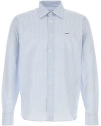 Prada - Long Sleeve Cotton Shirt - Lyst