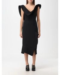 Bottega Veneta - Structured Leather Midi Dress - Lyst