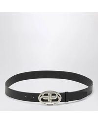 Balenciaga - Leather Oval Bb Belt - Lyst