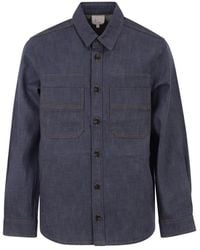A.P.C. - Cotton Denim Shirt With Patch Pockets - Lyst