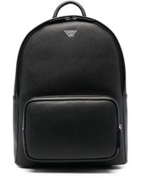 Emporio Armani - Regenerated-leather Backpack With Eagle Pate - Lyst