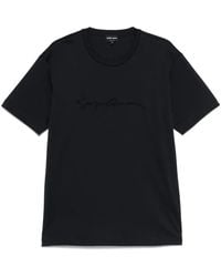 Giorgio Armani - Pure Cotton Interlock Signature Logo T-Shirt Clothing - Lyst