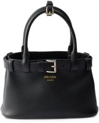 Prada - Small Buckle-Detail Leather Shoulder Bag - Lyst