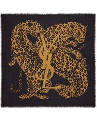 Saint Laurent - Cassandre Leopard Square Scarf - Lyst