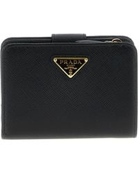 Prada - Saffiano Leather Small Wallet Logo - Lyst