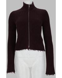 MM6 by Maison Margiela - Cardigan A Coste Con Zip - Lyst