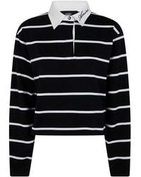Amiri - Script" Stripe Crop Long Sleeves Polo Shirt - Lyst