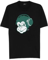 Paul Smith - Ps Paul Smith Monkey Headphone Cotton T-Shirt - Lyst