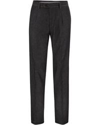 Brunello Cucinelli - Tailored Cotton Denim Trousers With Pleats - Lyst