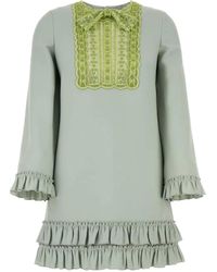 Valentino Garavani - Mint Wool Blend Mini Dress - Lyst