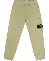 Stone Island - Cotton Trousers With Badge - Lyst