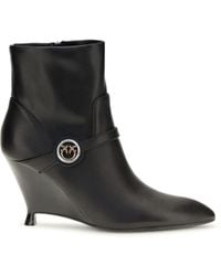Pinko - Gwen Leather Ankle Boots - Lyst