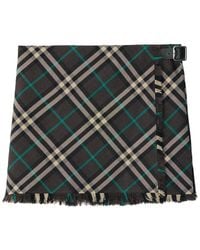 Burberry - Embroidered Polyester Blend Mini Skirt - Lyst