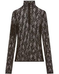 Courreges - Courregès High-Neck Top With Lace Panels - Lyst