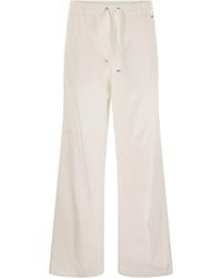 Herno - Resort Cotton Trousers With Drawstring - Lyst