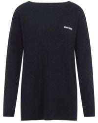 Miu Miu - Bleu Boat-Neck Sweater - Lyst