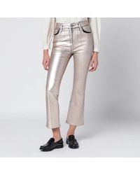 FRAME - Champagne The Reboot Cropped Trousers - Lyst