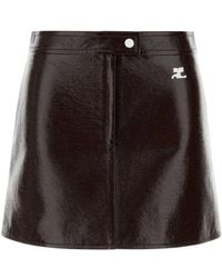 Courreges - Chocolate Vinyl Mini Skirt - Lyst