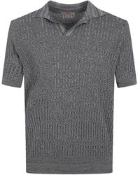 Nuur - Short Sleeved Polo Neck Mouline T-Shirt - Lyst